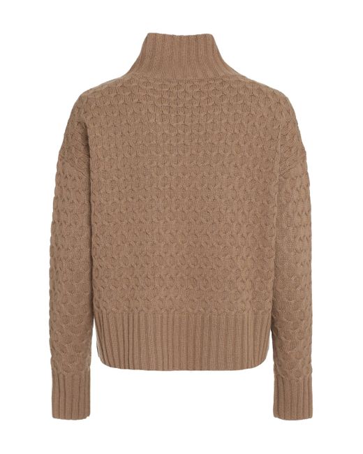 Max Mara Studio Brown Valdese Wool And Cashmere Sweater