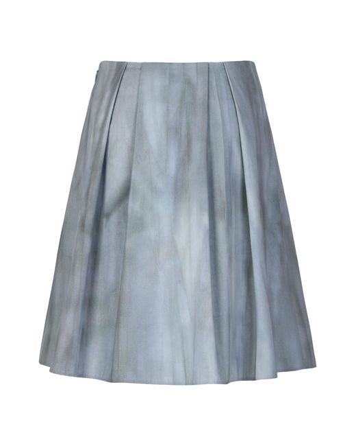 Vince Blue Knee-Length Pleated Skirt