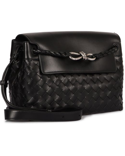 Borsa messenger Andiamo piccola in pelle di Bottega Veneta in Black da Uomo