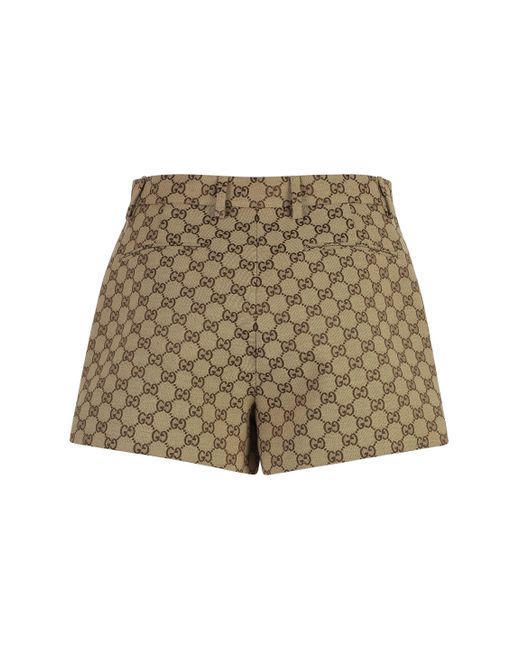Shorts in tessuto motivo GG di Gucci in Natural