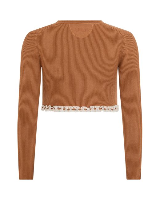 Chloé White Cropped Sweater