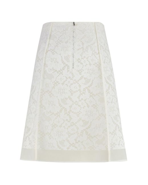 Gonna in pizzo di Tory Burch in White