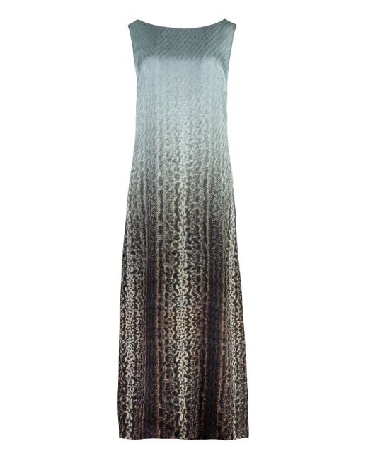 Fendi Gray Printed Silk Dress