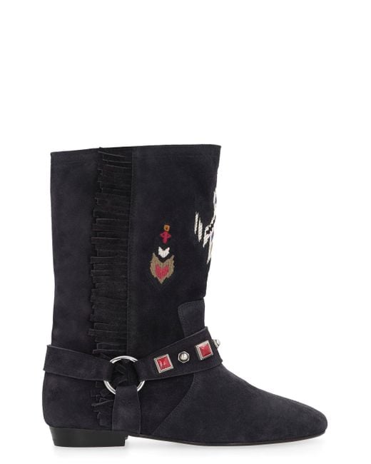 Isabel Marant Black Siani Suede Ankle Boots