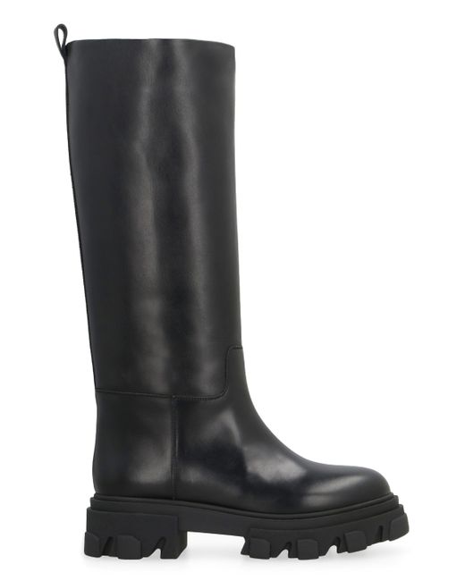 Gia Borghini Black Perni 07 Leather Boots