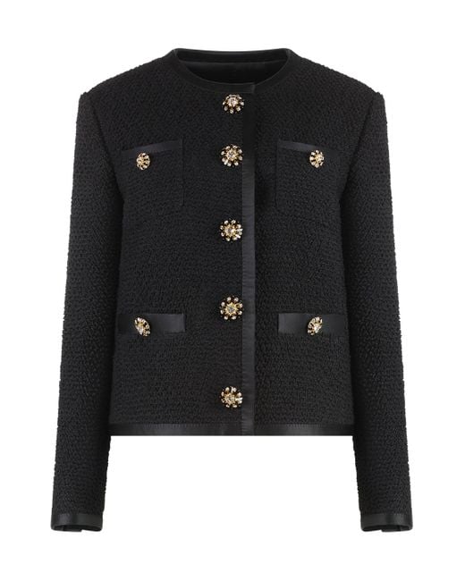 Giacca in tweed misto lana di Dolce & Gabbana in Black