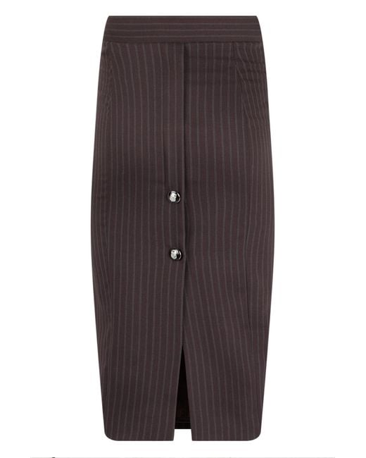 Elisabetta Franchi Brown Fitted Midi Skirt