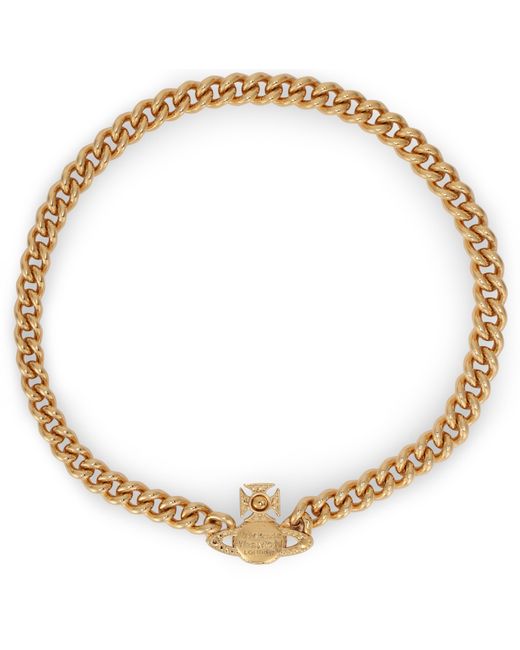Vivienne Westwood Metallic Necklace With Pendant And Decorative Crystals