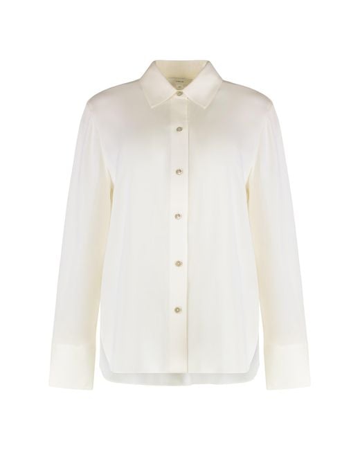 Vince White Classic Silk Shirt