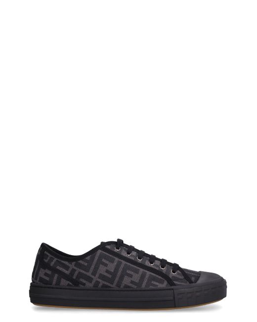 Fendi Synthetic Domino Fabric Sneakers in Black for Men | Lyst