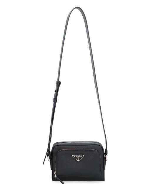 Borsa messenger con logo di Prada in Black da Uomo