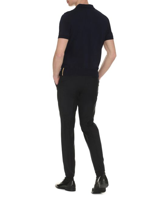 K-Way Blue Pleyne Knitted Cotton Polo Shirt for men