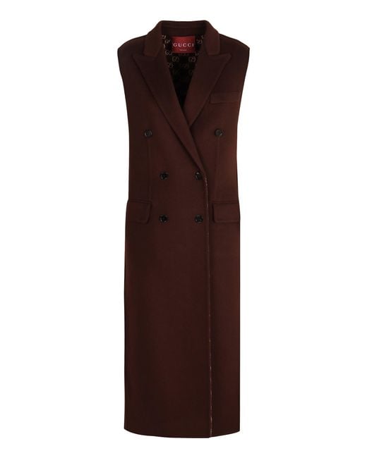 Gucci Brown Double-breasted Wool Coat