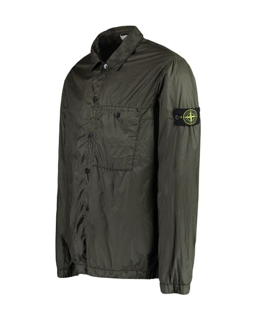 Stone Island Brown Technical Fabric Overshirt for men