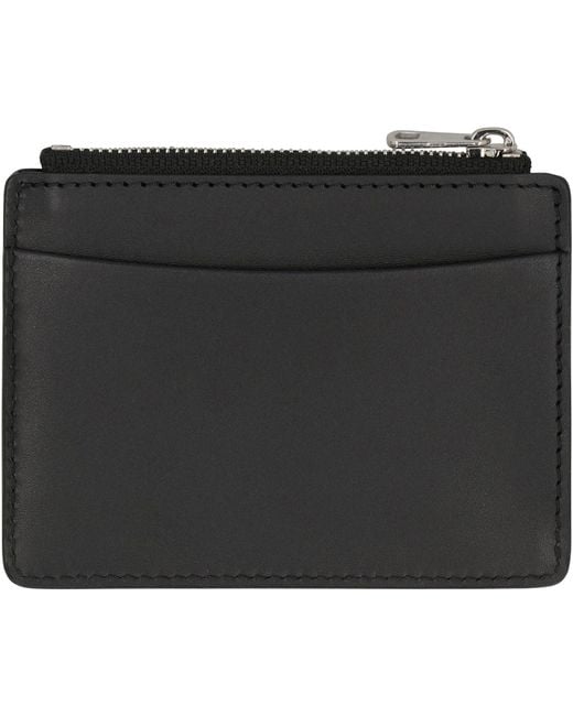 A.P.C. Black Leather Card Holder for men