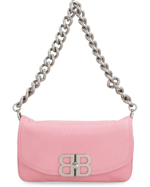 Balenciaga Pink Soft Leather Crossbody Handbag