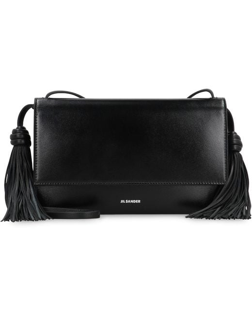 Jil Sander Black Tassel Leather Crossbody Bag