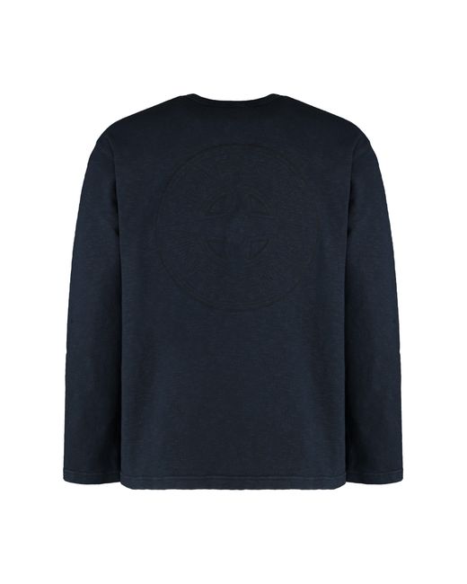 Stone Island Blue Long Sleeve T-Shirt for men