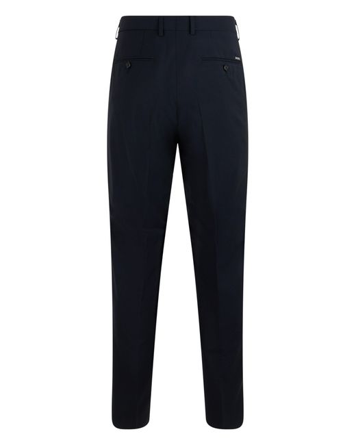 Boss Blue High-Waist Straight-Leg Trousers for men