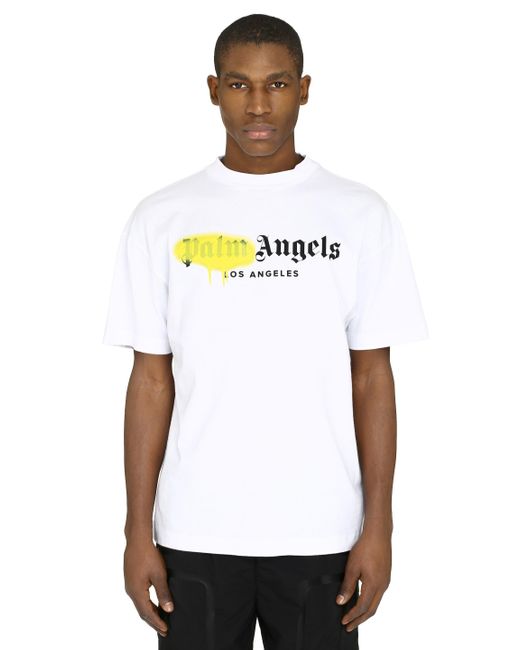 Palm Angels L.a. Spray Paint Logo T-shirt White for men