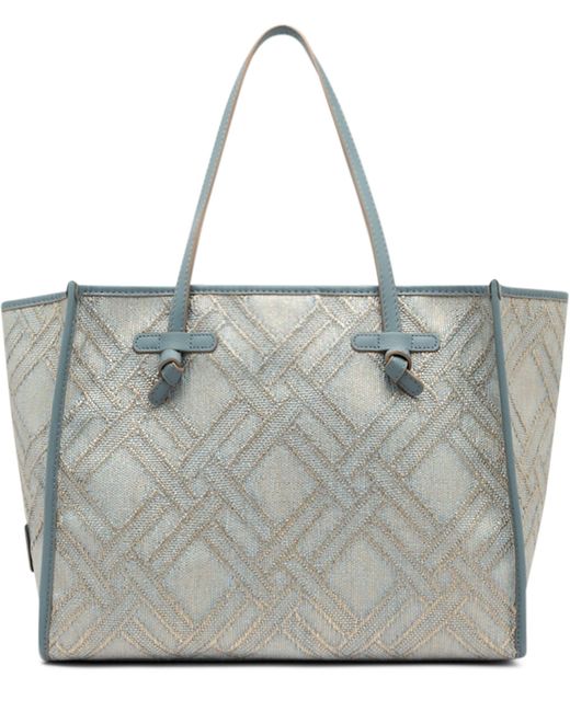 Shopping bag Marcella in canvas e pelle di Gianni Chiarini in Blue