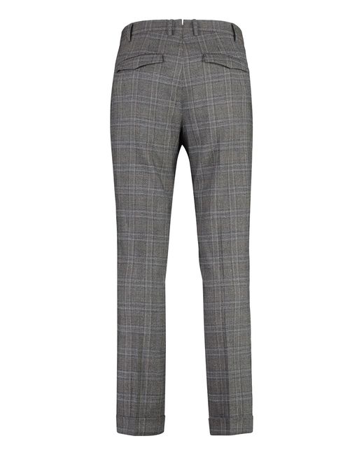 PT01 Gray Virgin Wool Trousers for men