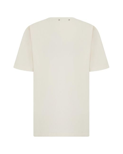 Golden Goose Deluxe Brand White Cotton T-Shirt With Logo for men