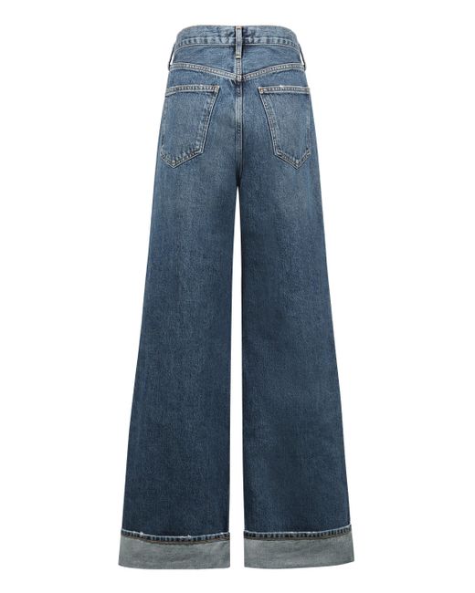 Agolde Blue Dame High-waisted Wide-leg Jeans