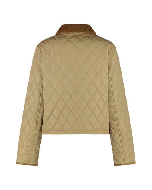 Burberry Natural Quilted Jacket With Snaps