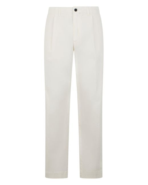 Slowear White Straight Fit Pants for men