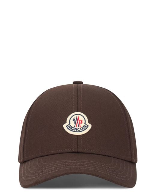 Moncler Brown Cap With Logo for men