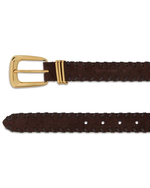 Veronica Beard Brown Leather Belt With Buckle