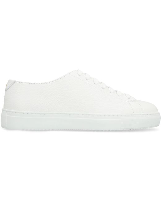 Doucal's White Leather Low-top Sneakers for men