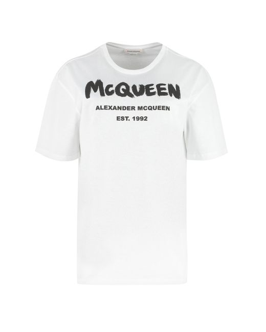 Alexander McQueen White Logo Cotton T-shirt