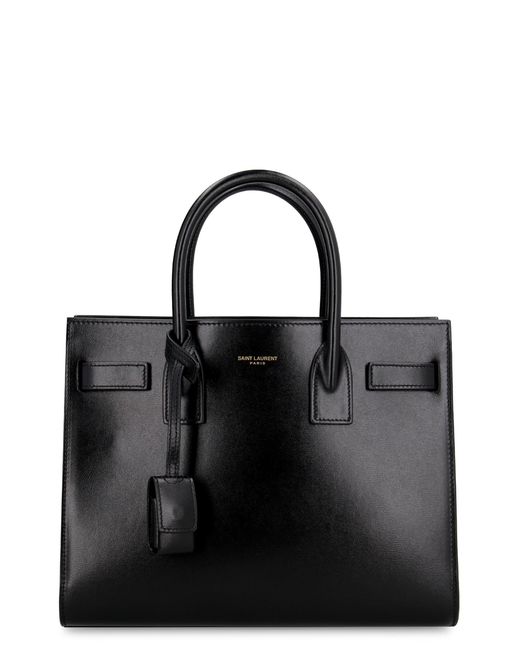 Saint Laurent Black Mini Leather Shopping Handbag