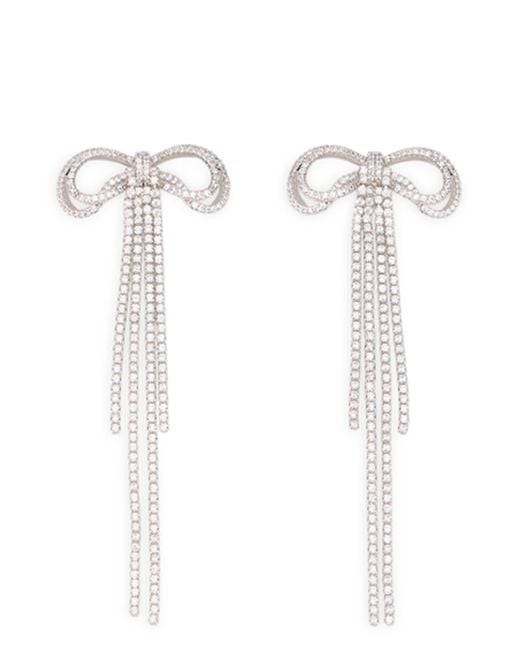 Self-Portrait White Bow Drop Earrings