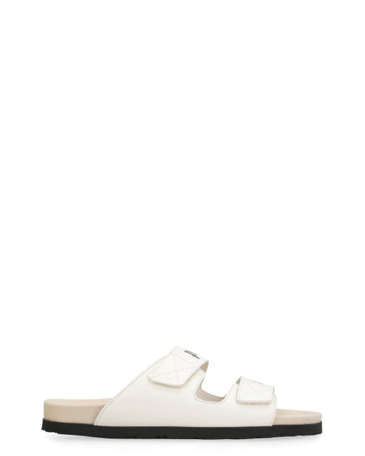 Mens white shop leather sandals