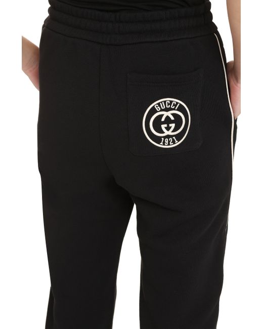 Gucci Black Interlocking G Cotton Track Pants