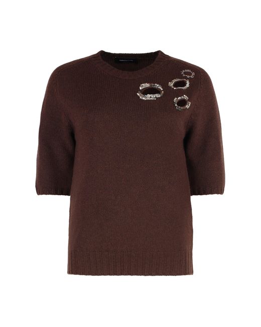 Fabiana Filippi Brown Crew Neck Sweater