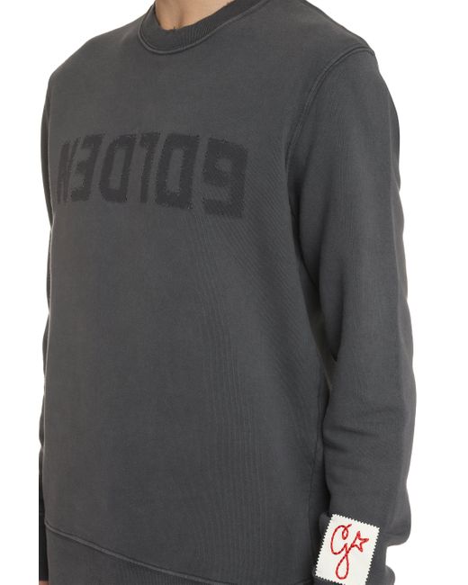 Felpa girocollo in cotone di Golden Goose Deluxe Brand in Gray da Uomo