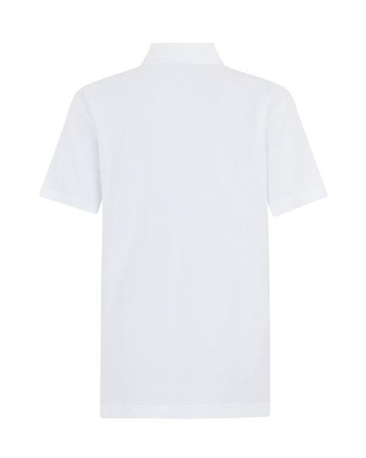 Slowear White Cotton Polo With Short Sleeves for men