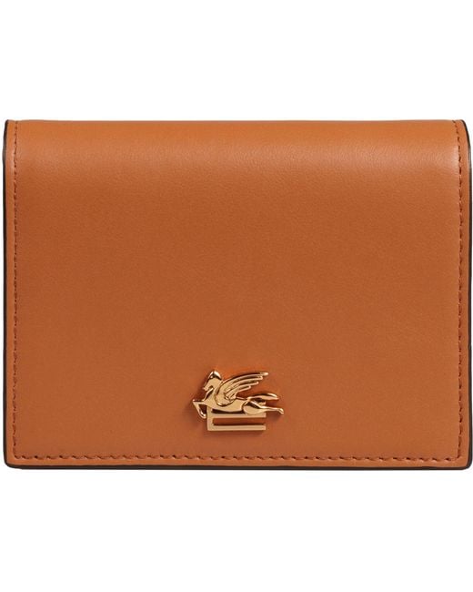 Etro Brown Logo Leather Wallet