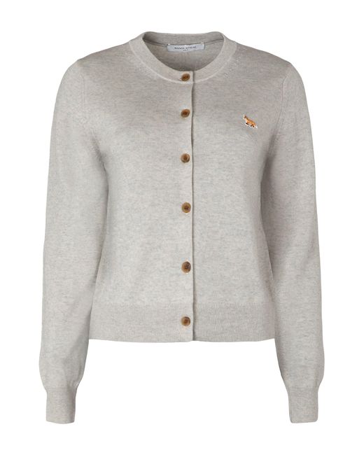 Maison Kitsuné Gray Wool Cardigan