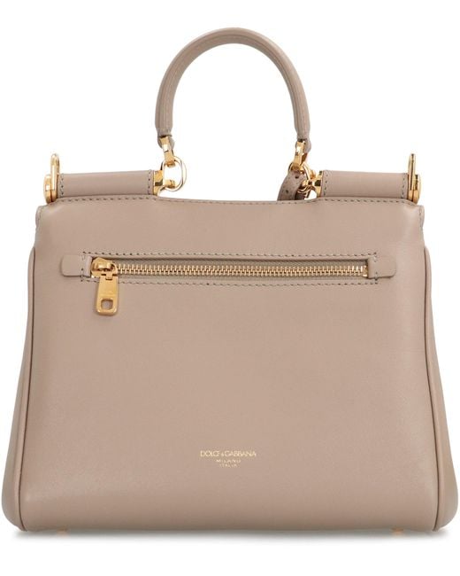 Dolce & Gabbana Natural My Sicily Leather Handbag