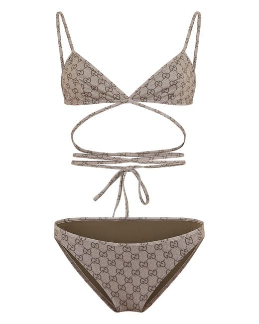 Gucci Brown Bikini With Monogram