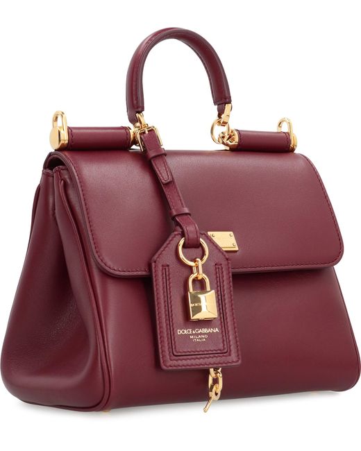 Dolce & Gabbana Purple My Sicily Leather Handbag