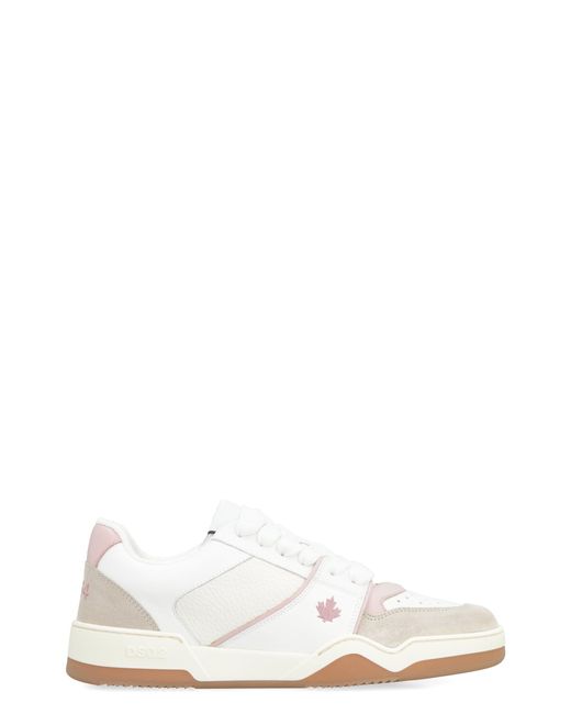 DSquared² White Spiker Leather Low-top Sneakers