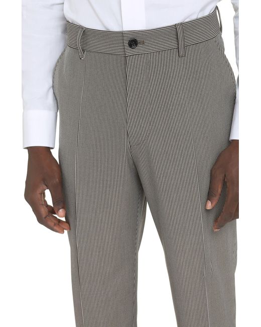 Boss Gray Houndstooth Trousers for men