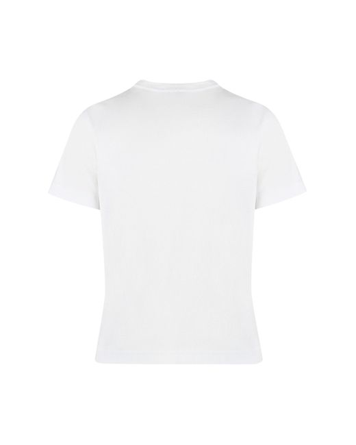 T-shirt girocollo in cotone di Burberry in White