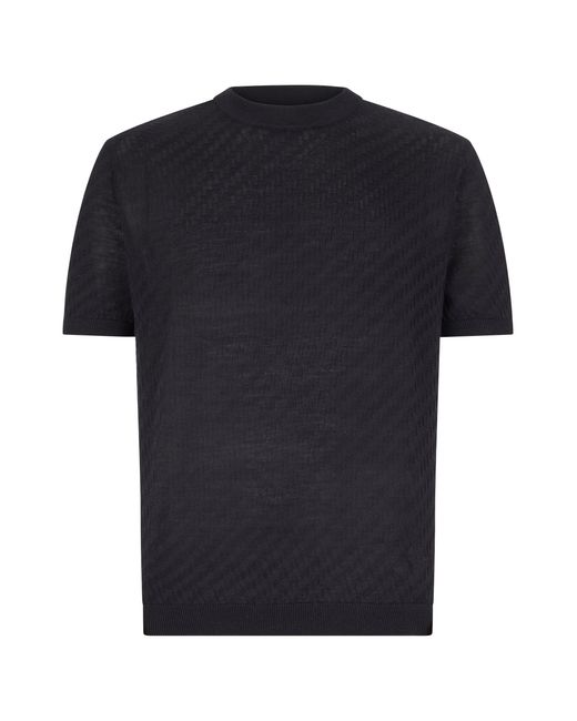 Emporio Armani Black Virgin Wool Knitted Sweater for men